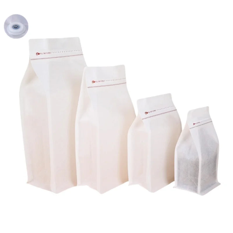 StoBag 50pcs Coffee Beans Bag Packaging with/No Valve Aluminum Foil Sealed for Powder Nuts Storage Reusable Pouches