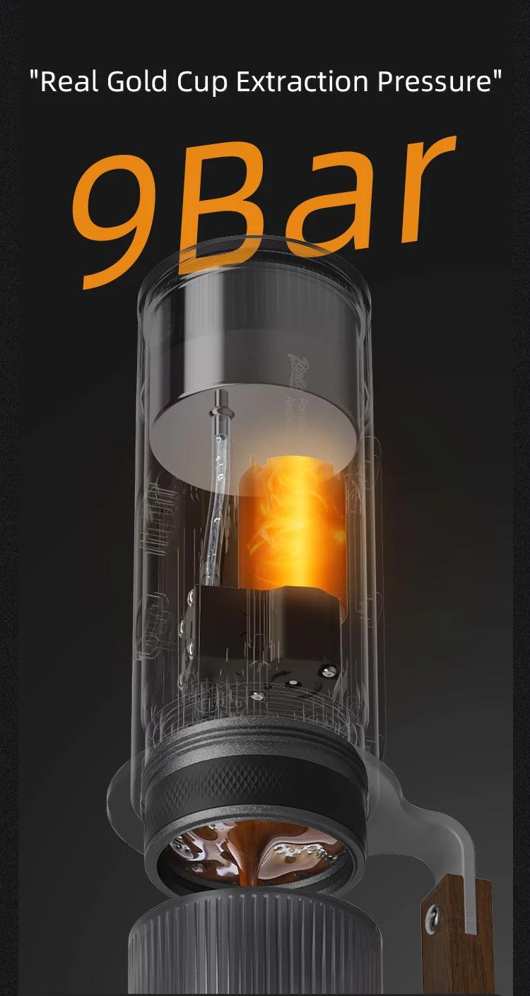 Bincoo Camping Portable Coffee Machine，Electric Wireless Heating Concentrate Extraction Espresso Machine，Design RedDot Award Hot