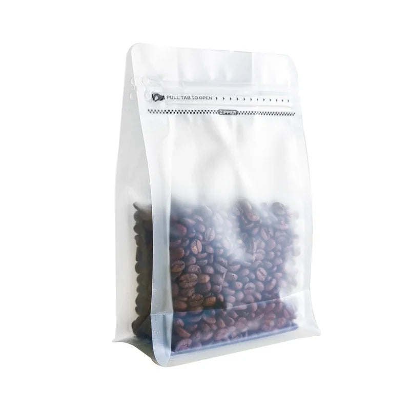 StoBag 50pcs Coffee Beans Bag Packaging with/No Valve Aluminum Foil Sealed for Powder Nuts Storage Reusable Pouches