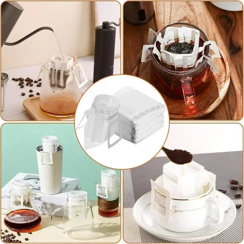 Coffee Filter Bags Disposable Drip Coffee Paper Pack Portable Hanging Ear Espresso Coffee Serve Making Tool Accessories