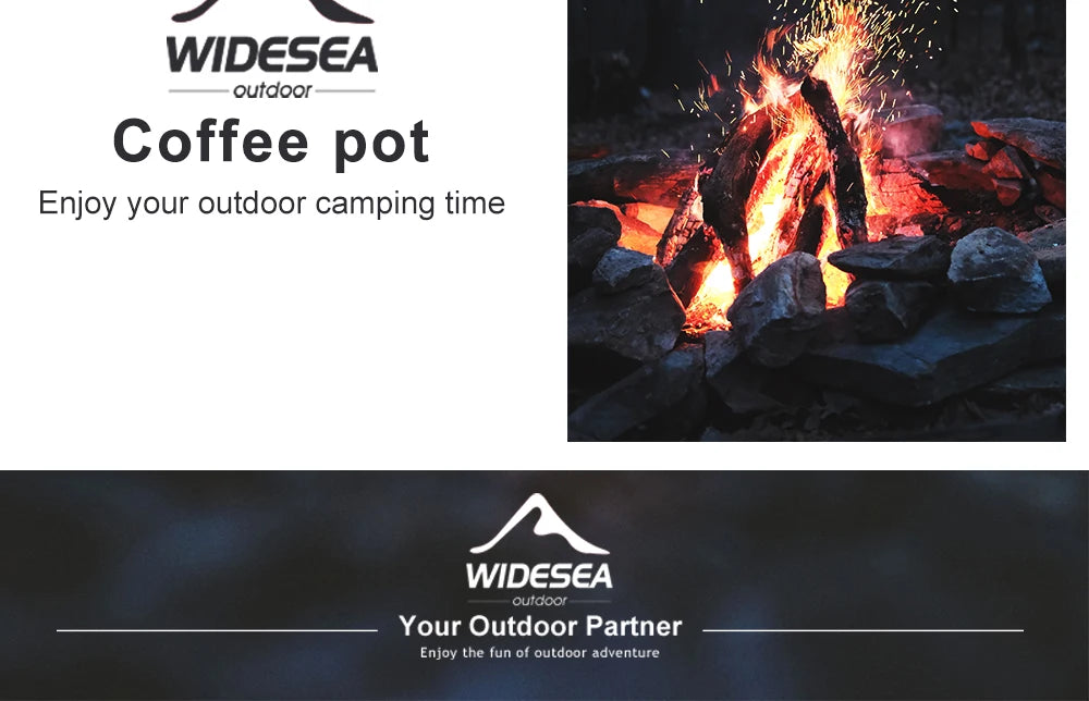 Widesea Camping Coffee Pot with French Press Outdoor Cup Mug Cookware for Hiking Trekking