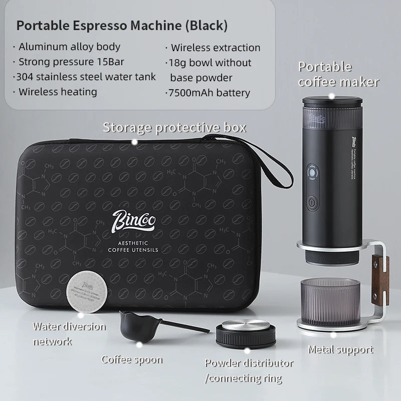Bincoo Camping Portable Coffee Machine，Electric Wireless Heating Concentrate Extraction Espresso Machine，Design RedDot Award Hot