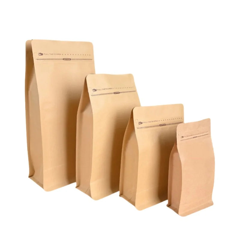 StoBag 50pcs Coffee Beans Bag Packaging with/No Valve Aluminum Foil Sealed for Powder Nuts Storage Reusable Pouches