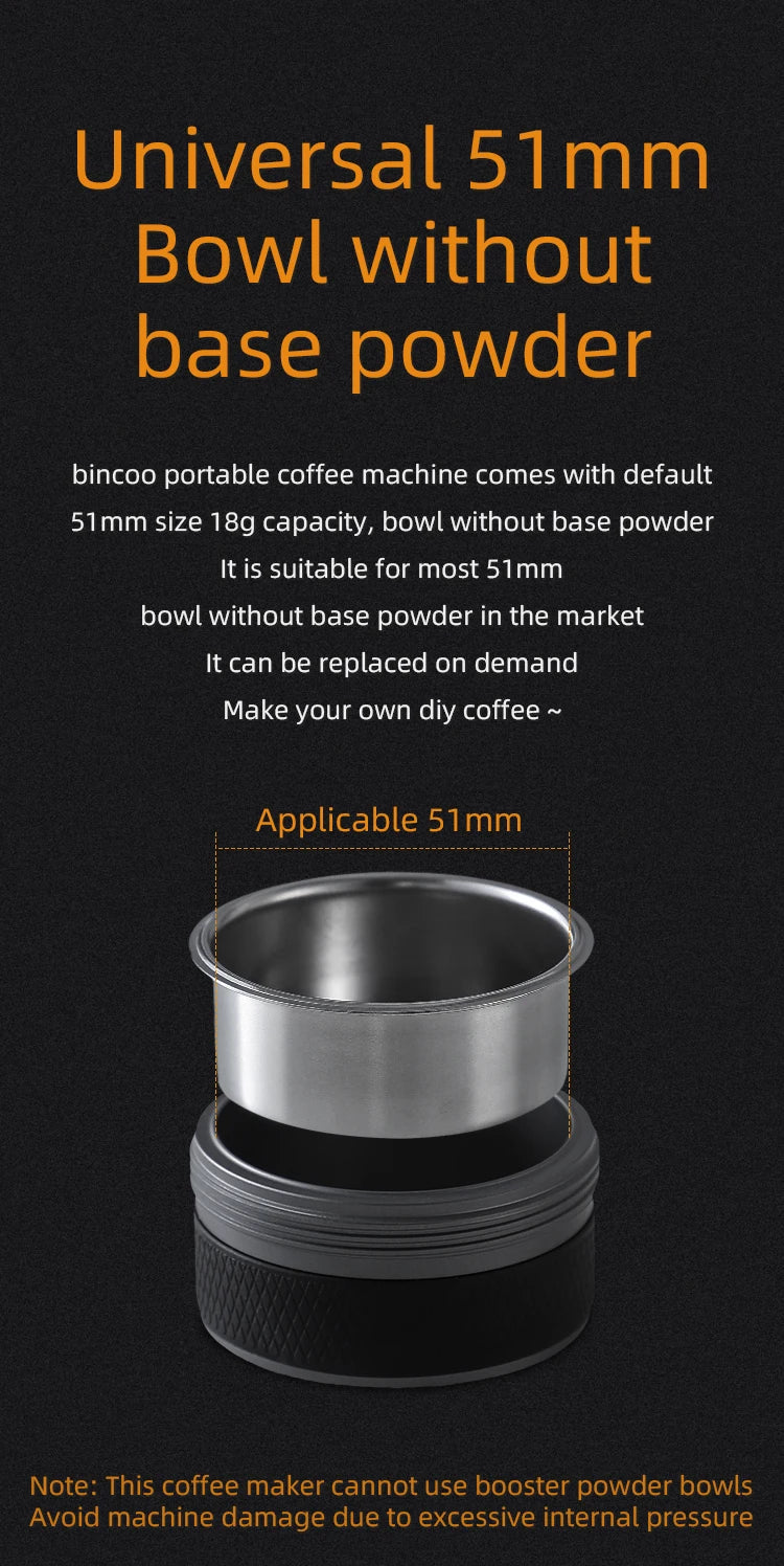 Bincoo Camping Portable Coffee Machine，Electric Wireless Heating Concentrate Extraction Espresso Machine，Design RedDot Award Hot