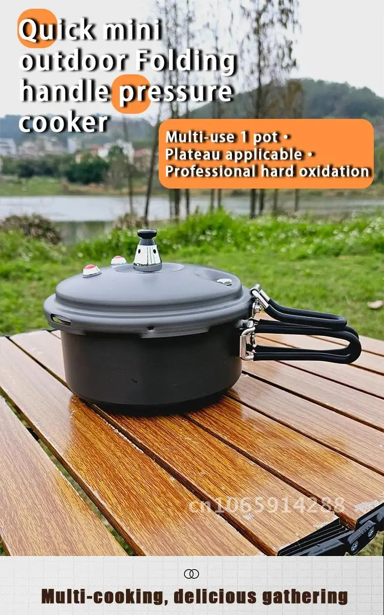 Portable Folding Outdoor Pressure Cooker Hiking Mountaineering Pressure Cooker 80kpa Plateau Cookware Camping Mini 1.8L