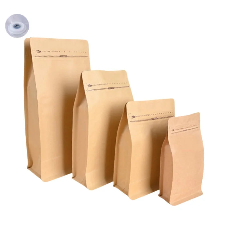 StoBag 50pcs Coffee Beans Bag Packaging with/No Valve Aluminum Foil Sealed for Powder Nuts Storage Reusable Pouches