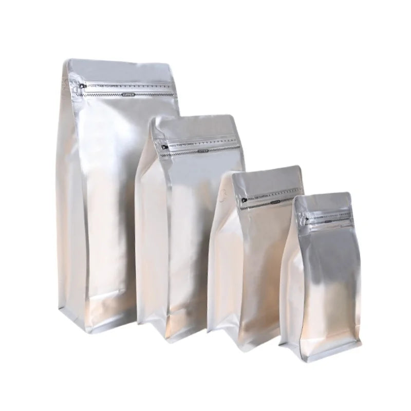 StoBag 50pcs Coffee Beans Bag Packaging with/No Valve Aluminum Foil Sealed for Powder Nuts Storage Reusable Pouches