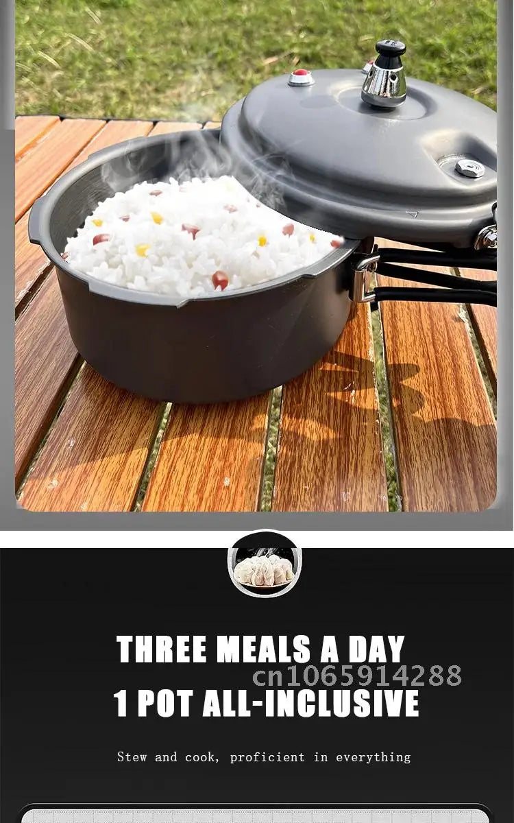 Portable Folding Outdoor Pressure Cooker Hiking Mountaineering Pressure Cooker 80kpa Plateau Cookware Camping Mini 1.8L
