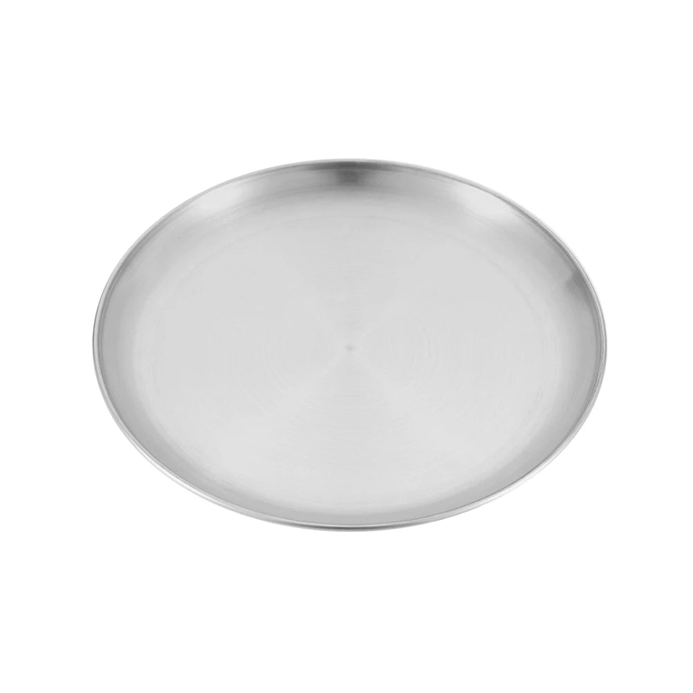 Stainless Steel Plates Camping Plates Reusable Dinner Plates Feeding Serving Tableware for Outdoor Camping Hiking Picnic BBQ