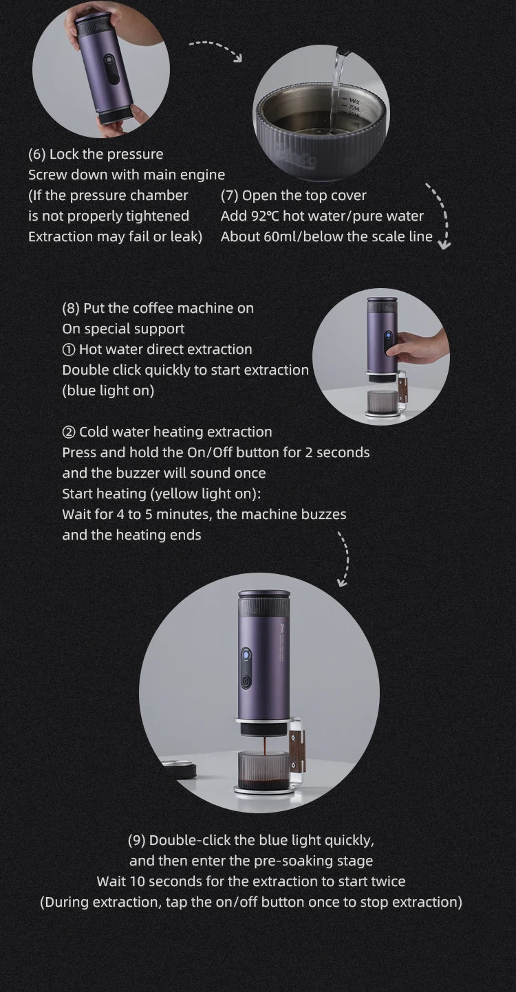 Bincoo Camping Portable Coffee Machine，Electric Wireless Heating Concentrate Extraction Espresso Machine，Design RedDot Award Hot