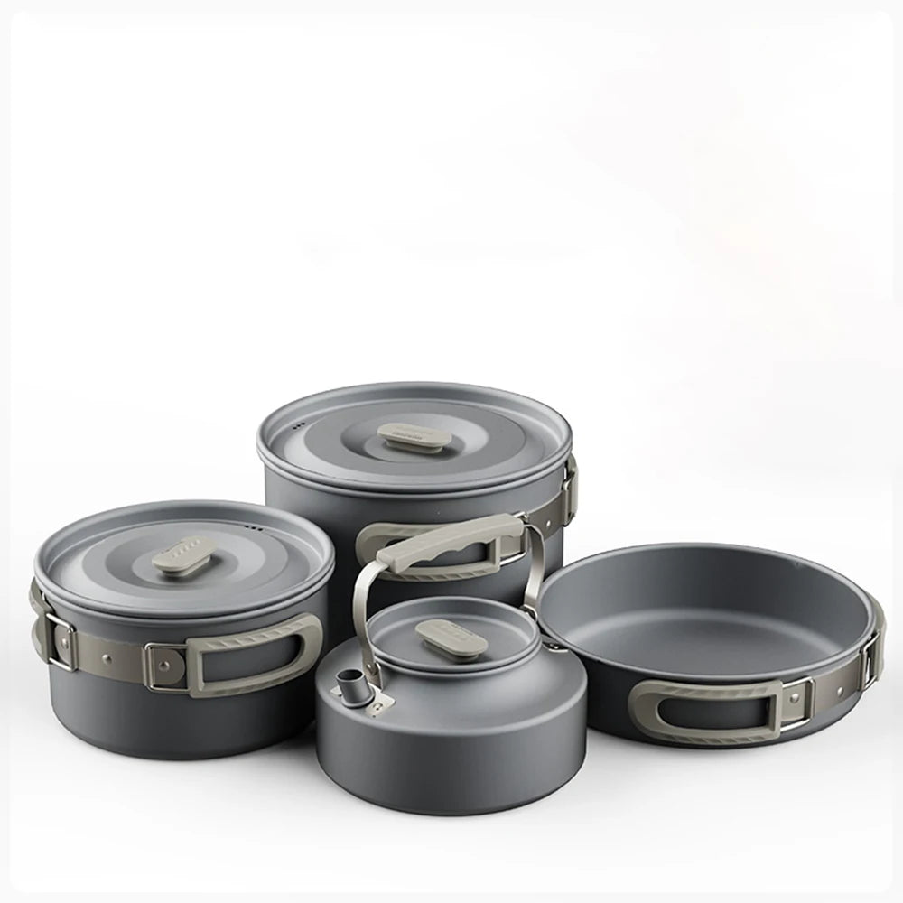 Camping Cookware Set Outdoor Pot Tableware Kit Camp Kitchen Equipment Accessories Pot Outdoor Camping Hiking and Picnic Tourist