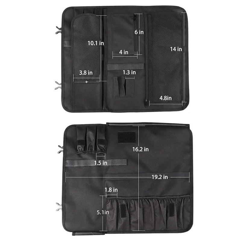 Chef Knife Roll Bag Kitchen Meat Cleaver Slicing Utensils Storage Pocket Camping Hunting Nakiri Japanese Knives Carry Case