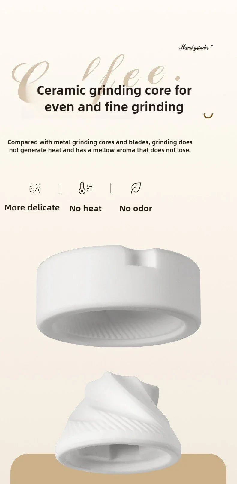 2025 New Hand Cranked Coffee Grinder Portable Adjustable Grinder Home Outdoors Travel Hand Crank Coffee Utensil