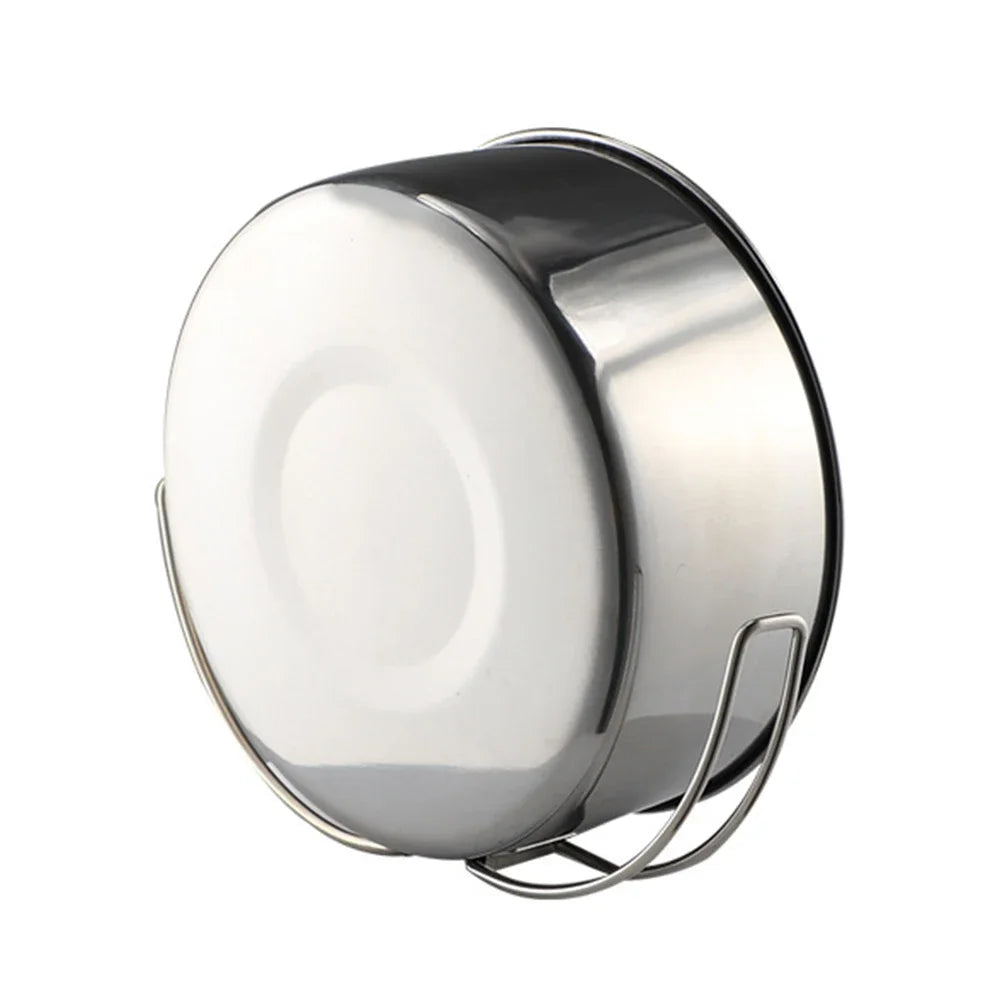 4Pcs/set Stainless Steel Camping Cookware Set - Pot, Bowl & Utensils for Hiking, Picnic, Outdoor Cooking Portable Nesting Design