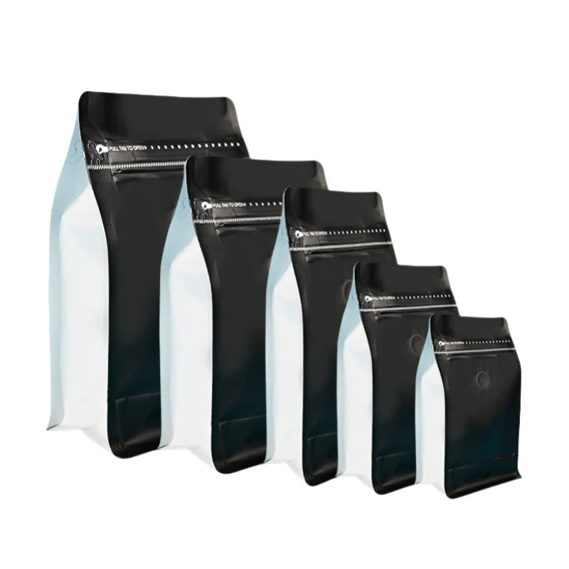 StoBag 50pcs Coffee Beans Bag Packaging with/No Valve Aluminum Foil Sealed for Powder Nuts Storage Reusable Pouches