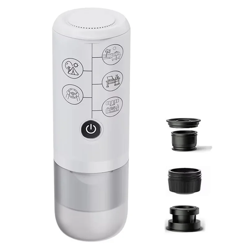 AFOURT-Travel Portable Espresso Coffee Machine For Car &Home Camping Coffee Maker 3In1 Capsule Powder For Nespresso/Dolce Gusto