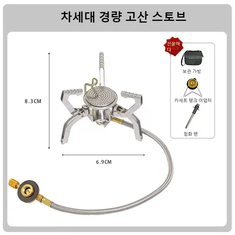 BUERK 4800W Camping Burner Powerful Gas Stove Cookware Portable Furnace Picnic BBQ Stove Gas Burner Barbecue Camping Equipment