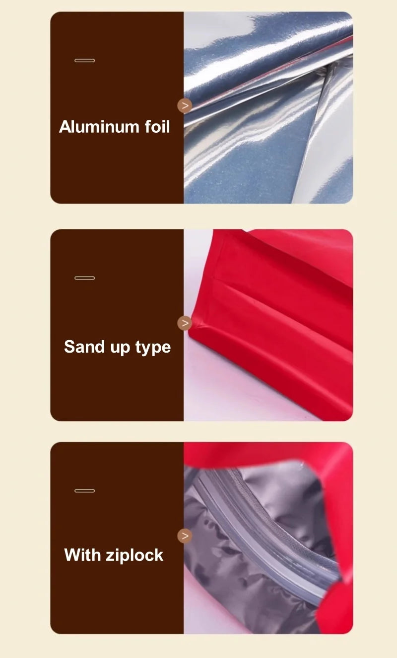 StoBag 50pcs Coffee Beans Bag Packaging with/No Valve Aluminum Foil Sealed for Powder Nuts Storage Reusable Pouches