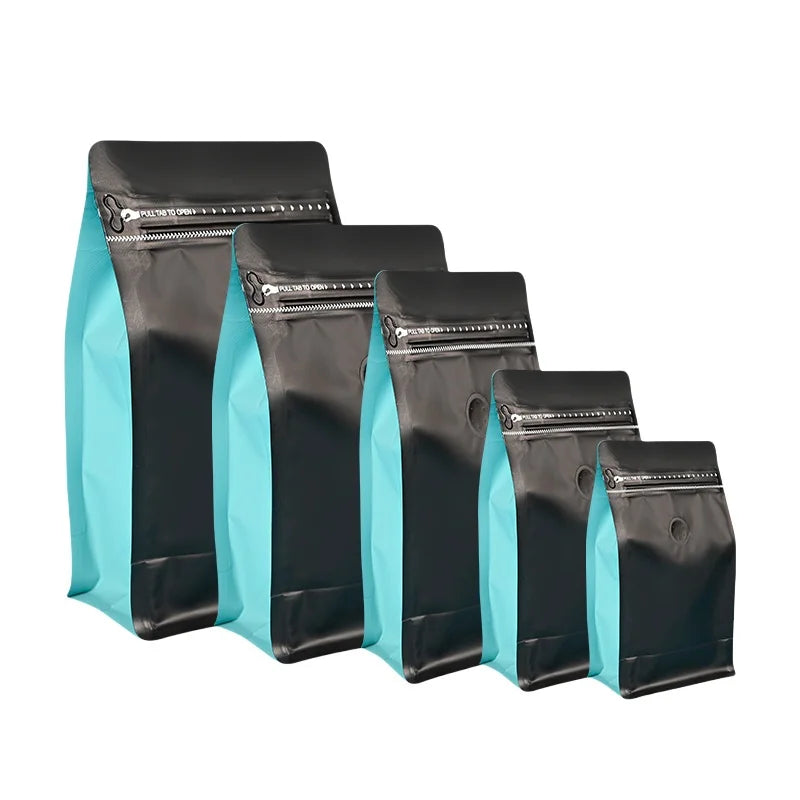 StoBag 50pcs Coffee Beans Bag Packaging with/No Valve Aluminum Foil Sealed for Powder Nuts Storage Reusable Pouches