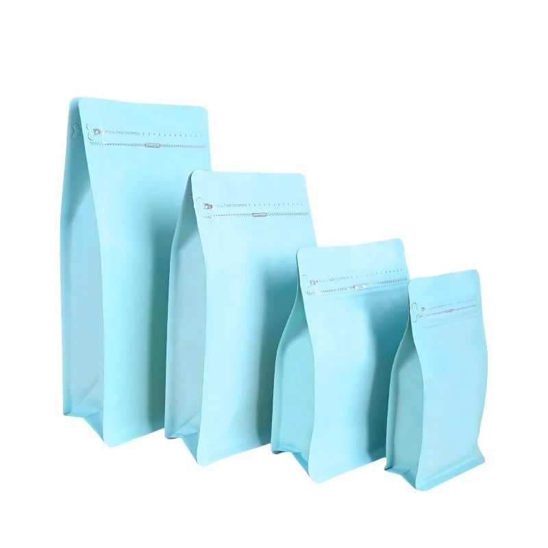 StoBag 50pcs Coffee Beans Bag Packaging with/No Valve Aluminum Foil Sealed for Powder Nuts Storage Reusable Pouches