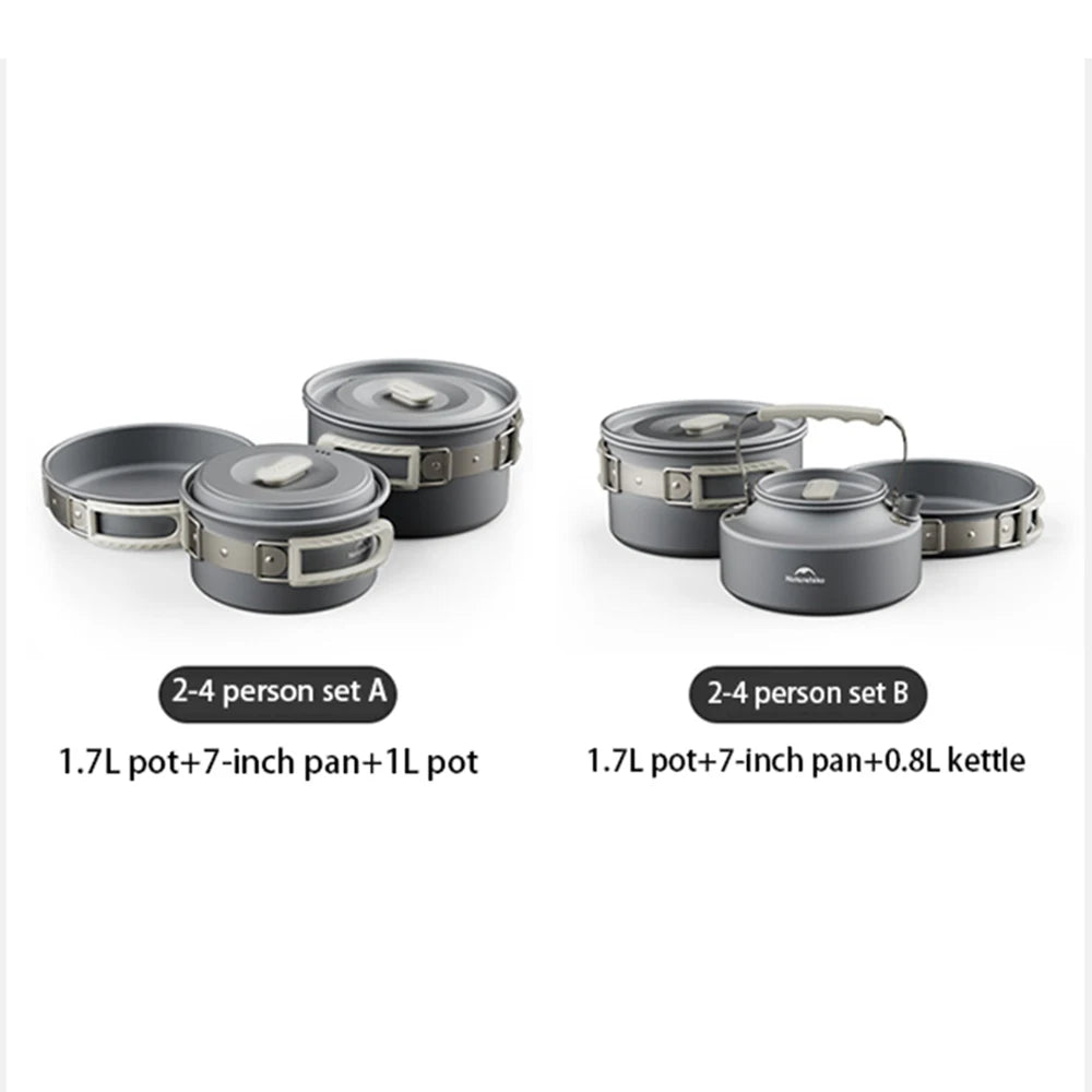 Camping Cookware Set Outdoor Pot Tableware Kit Camp Kitchen Equipment Accessories Pot Outdoor Camping Hiking and Picnic Tourist