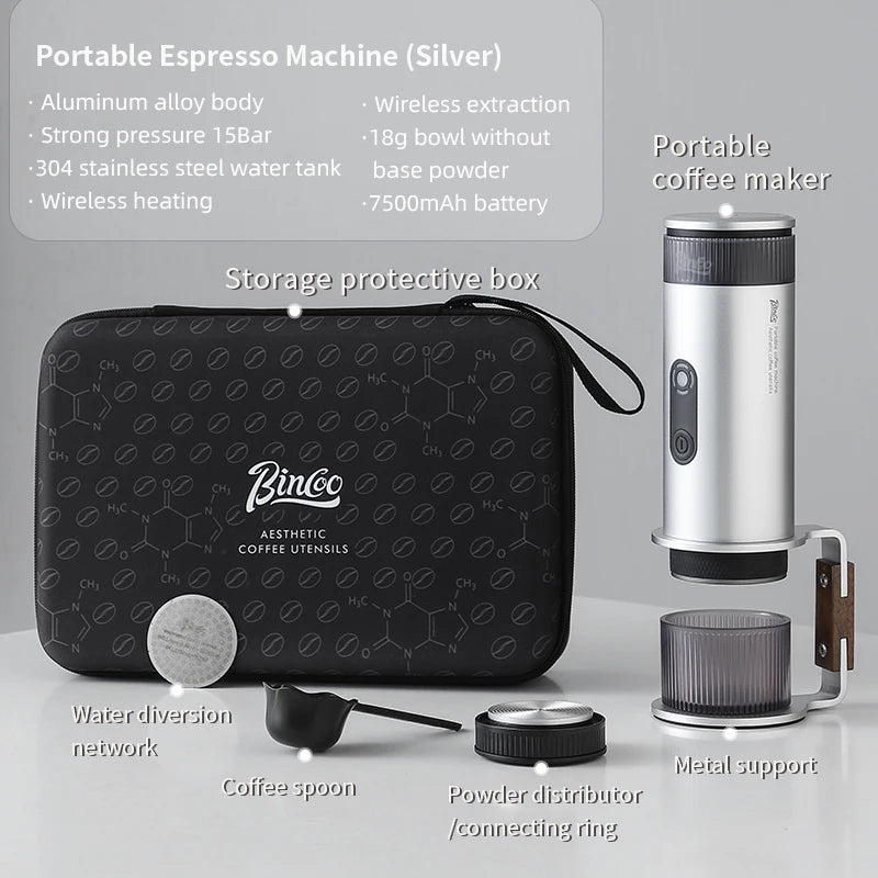 Bincoo Camping Portable Coffee Machine，Electric Wireless Heating Concentrate Extraction Espresso Machine，Design RedDot Award Hot