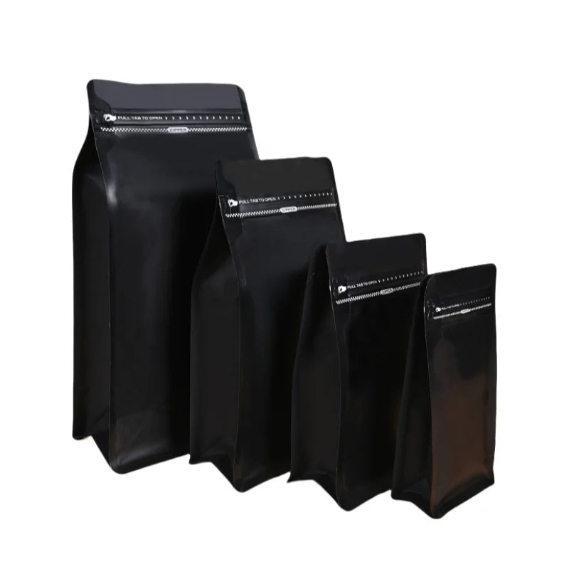 StoBag 50pcs Coffee Beans Bag Packaging with/No Valve Aluminum Foil Sealed for Powder Nuts Storage Reusable Pouches