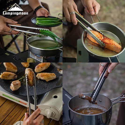 Outdoor Camping Kitchenware Cookware Serving Tongs Barbecue Clip Clamps Bbq Food Tongs Stainless Steel Bbq Food Clip Clamps