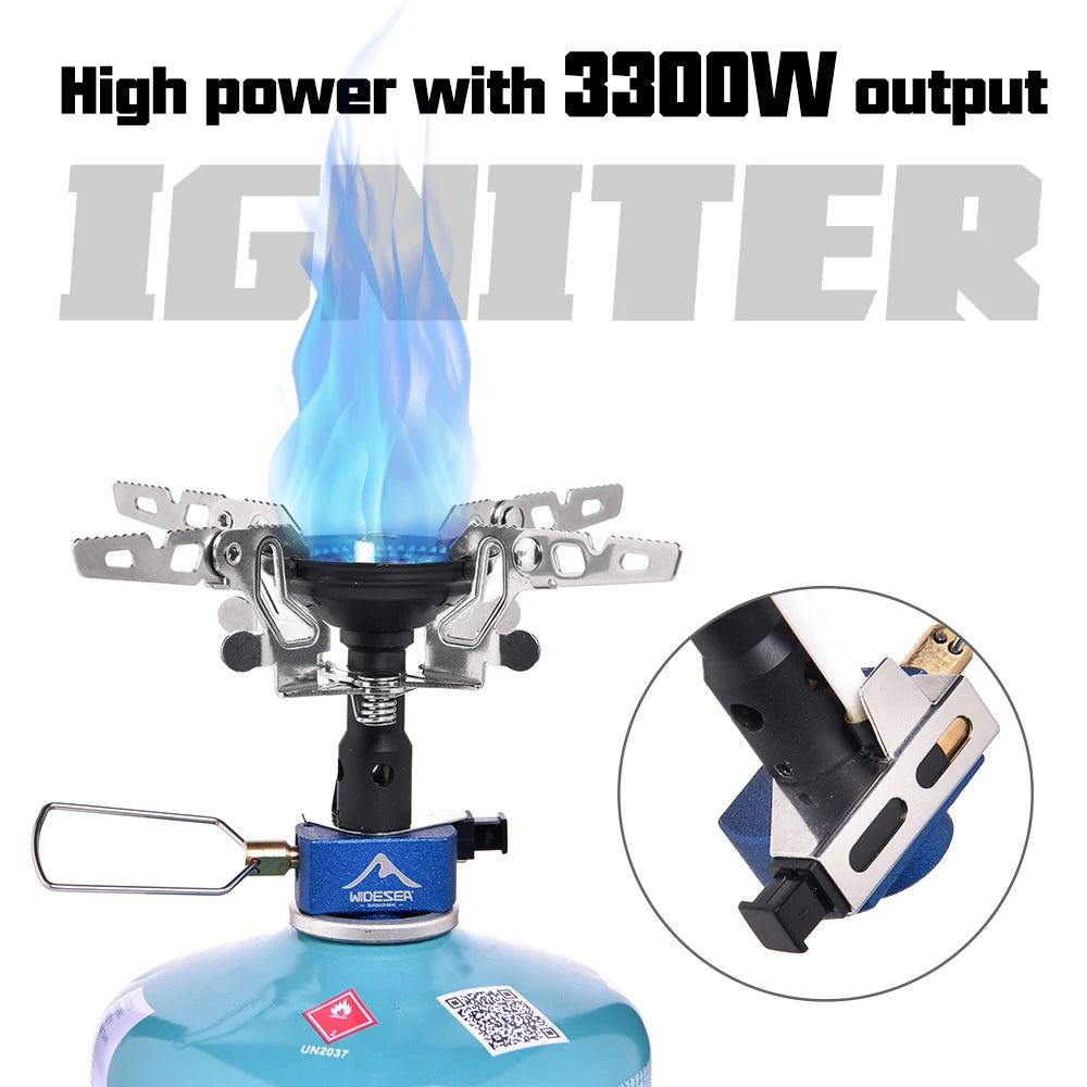 Outdoor Camping Gas Burner Outdoor Stove 3300W with igniter Camping Equipment Portable Tourist  Survival Bushcraft Kitchen
