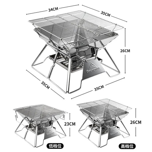 Camping Picnic BBQ Grill Campingmoon MT-2 Portable Folding Charcoal Stove 2-3 Person